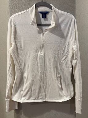 EUC white Tommy Bahama Active 1/4 zip textured pullover sweater Size XL